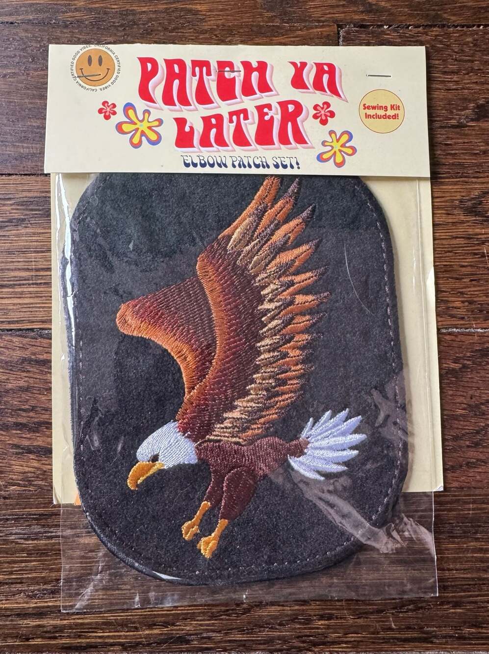 EMBROIDERED PATCH 4.75x6.25 Flying Eagle SET w/ SEWING KIT Patch Ya Later RARE